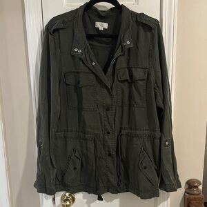 LOFT Dark Olive Utility Jacket for Women